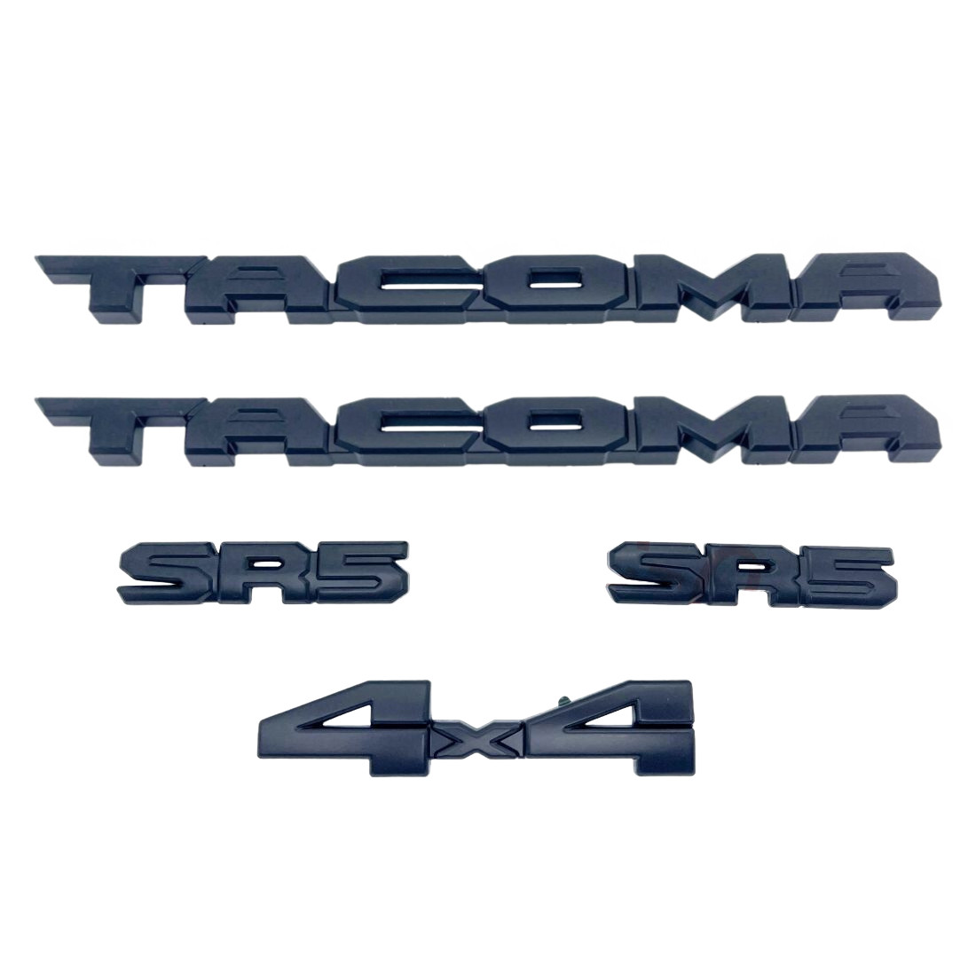 NEW matte black out Tacoma EMBLEM OVERLAY KIT FOR 2024 – 2025 Tacoma 4X4 SR5