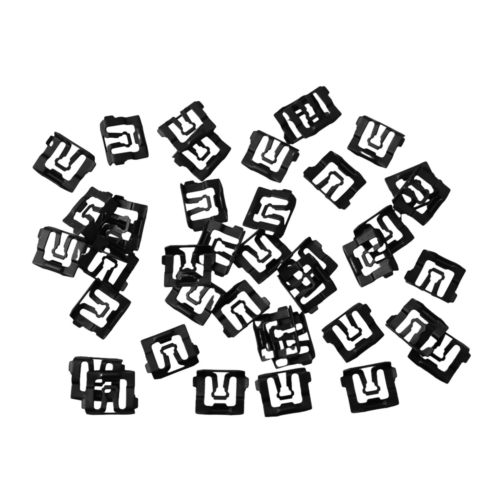 Windshield Clips Clip For Ford 64-93 Stainless Steel 40PCS Auto Parts Black NONE