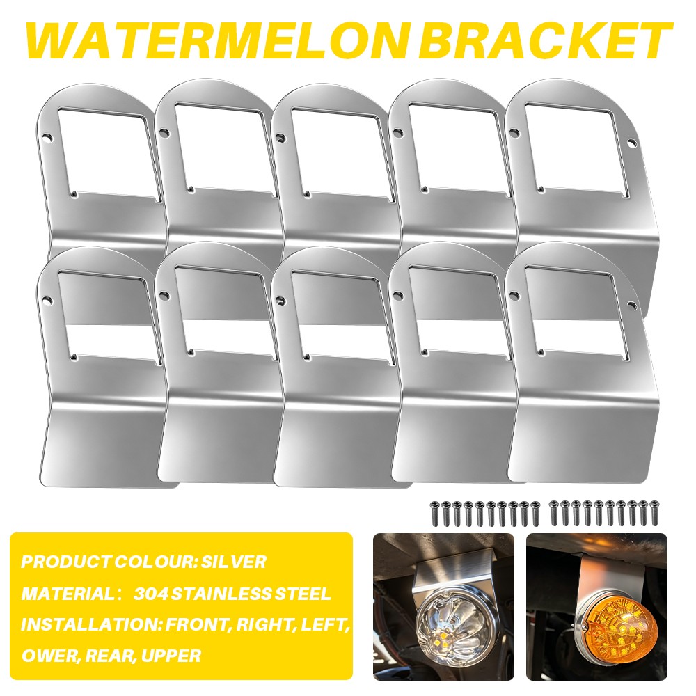 10x Universal Watermelon Light Adapter Mounting Bracket Silver Fit Truck Trailer