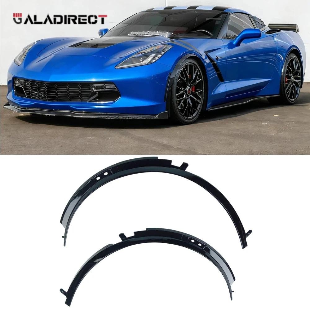 For Corvette C7 Z06 2014-2019 Front Fender Flares Gloss Black ABS (Pro Install)
