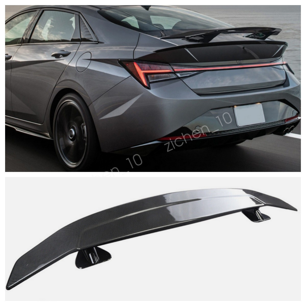 For 2012-2024 Hyundai Elantra 46″ Carbon Fiber Style Rear Trunk Spoiler Lip Wing