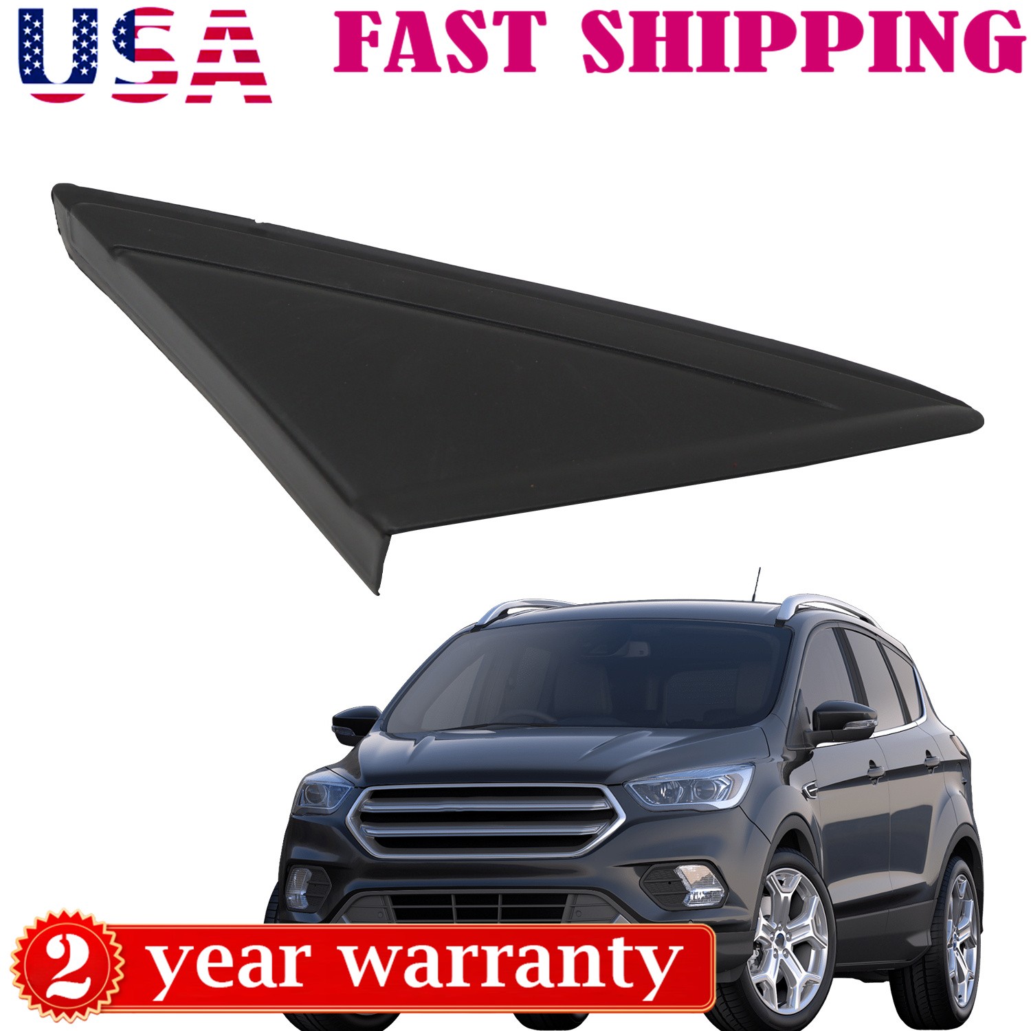 Right Side Rearview Mirror Triangle Molding Cover Trim For 2013-2019 Ford Escape