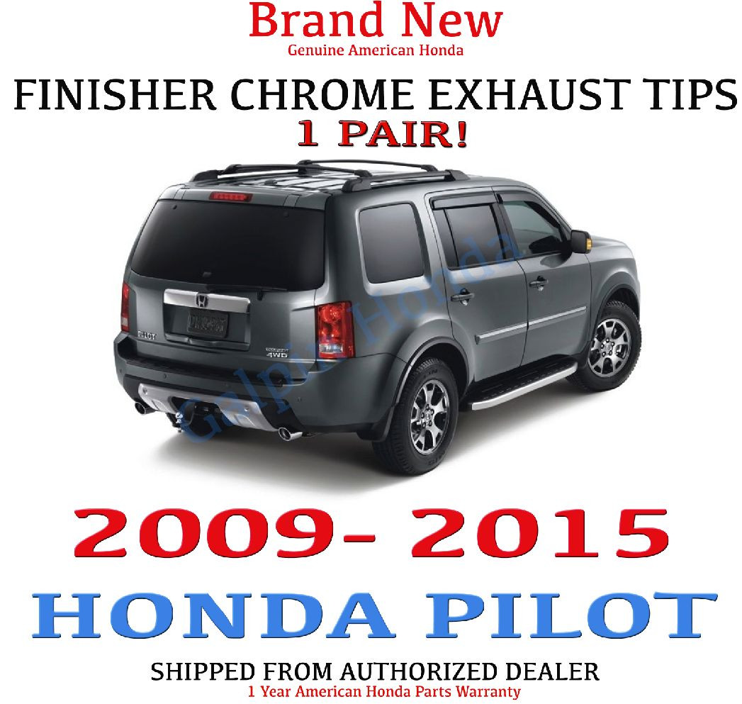 1SET 2009-2015 HONDA PILOT CHROME EXHAUST FINISHER