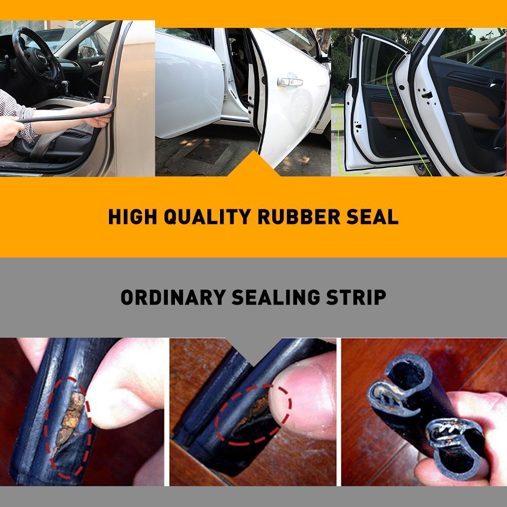 Weatherstrip U-shape Car Door Window Rubber Weather Seal Hollow Strip Universal