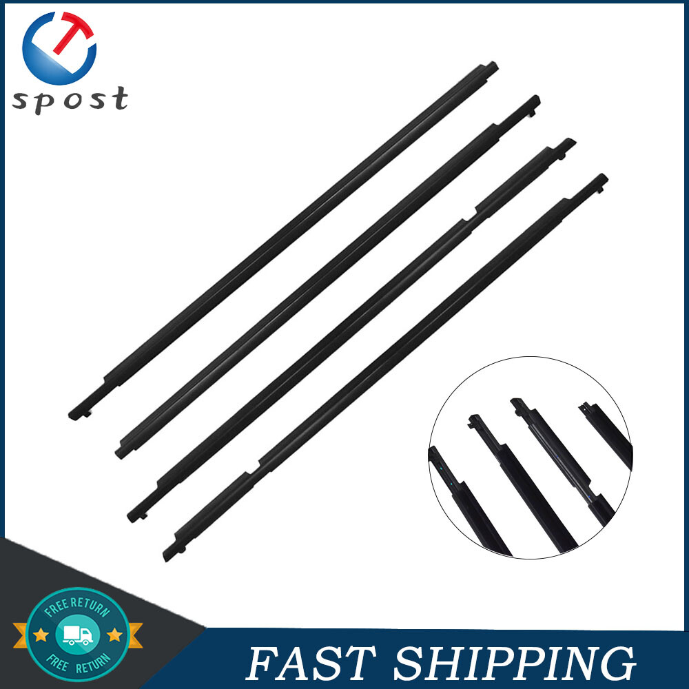 Fit For Toyota RAV4 2009-2012 4Pcs Weatherstrip Window Moulding Trim Seal Belt