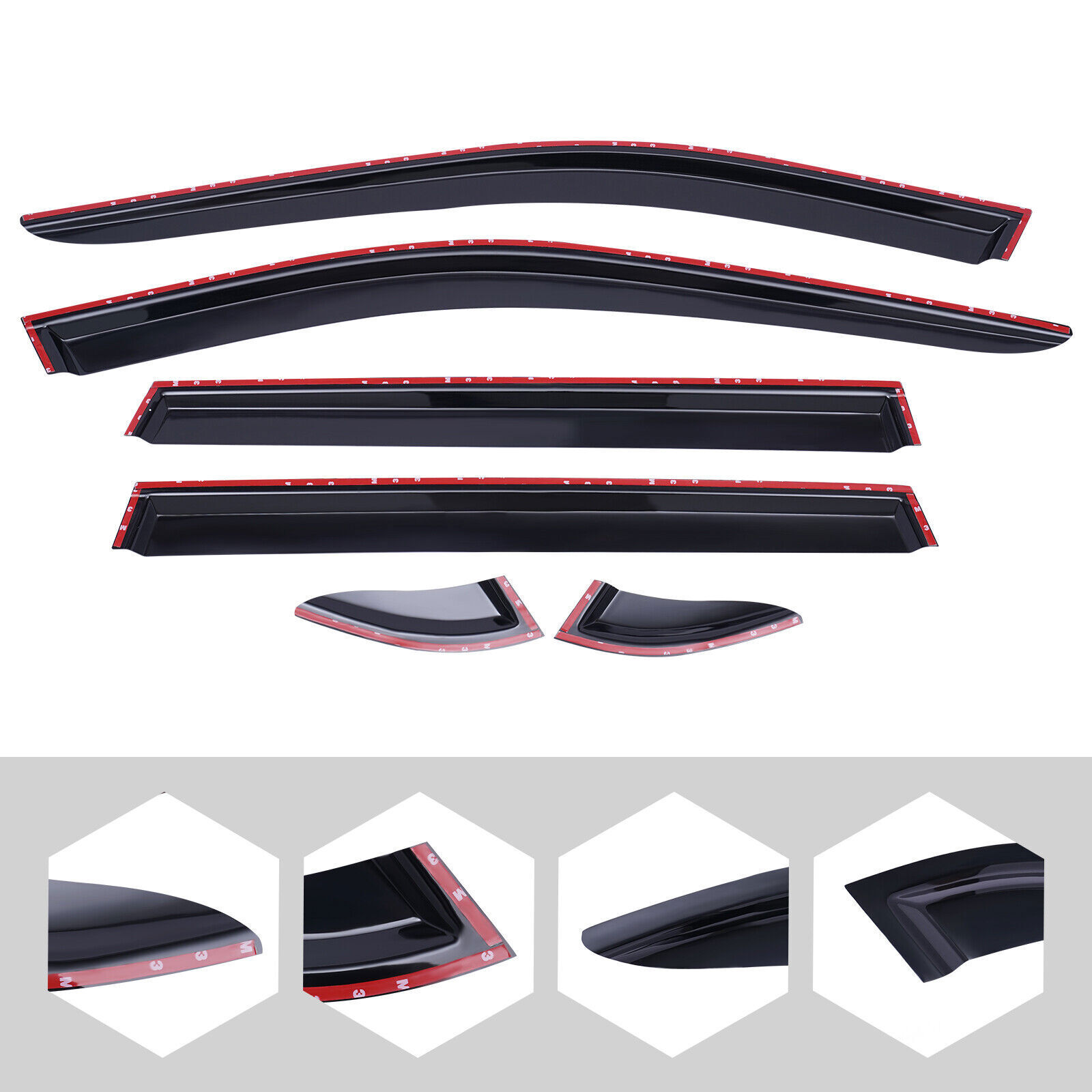 6PCS Window Visor Vent Shades Sun Rain Guard For 2019 2020 2021 2022 Toyota RAV4