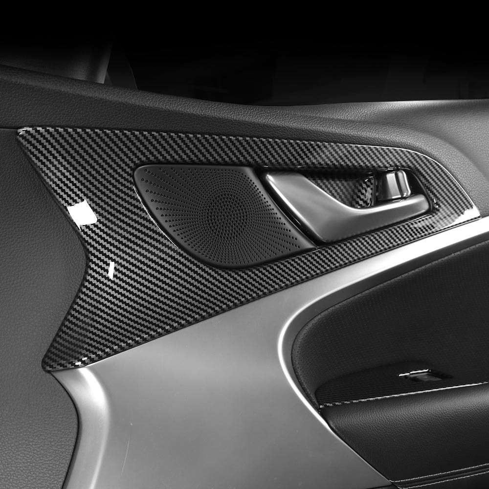 4PC Carbon Fiber ABS Inner Door Handle Bowl Cover Trim For Genesis G70 2019-2025