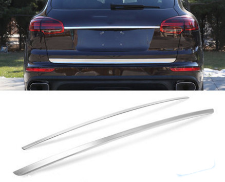 For Porsche Cayenne 2015-2017 Stainless Silver Rear Trunk Lid Strip Cover Trim
