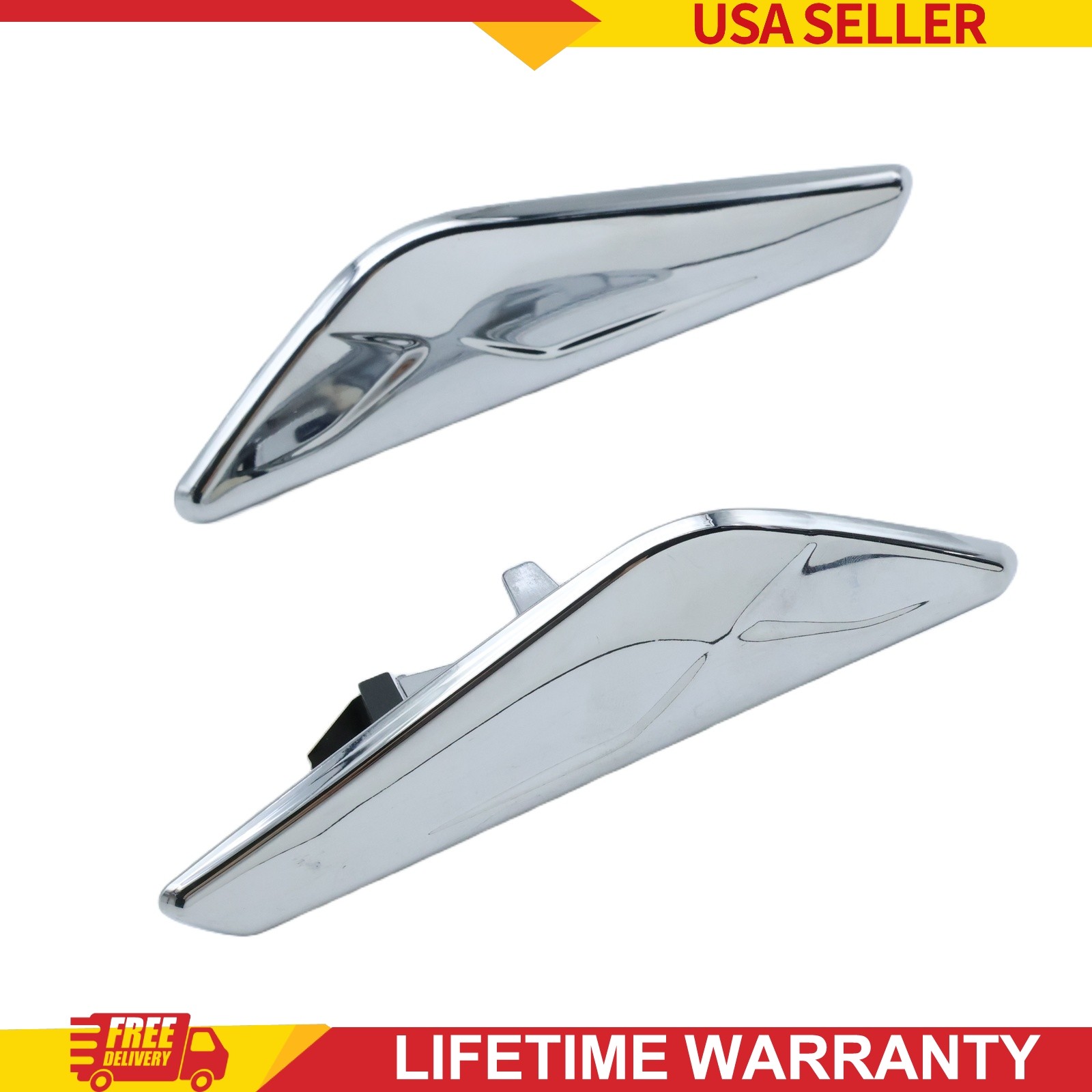 Left & Right Side Fender Chrome Emblem Moulding For BMW X3 F25 X4 F26 15-17