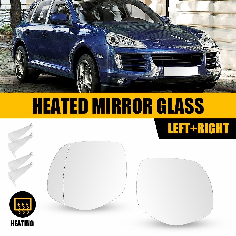 2X Side Glass Left Mirror Right Heated For Porsche Cayenne 2008-2010 95573103804