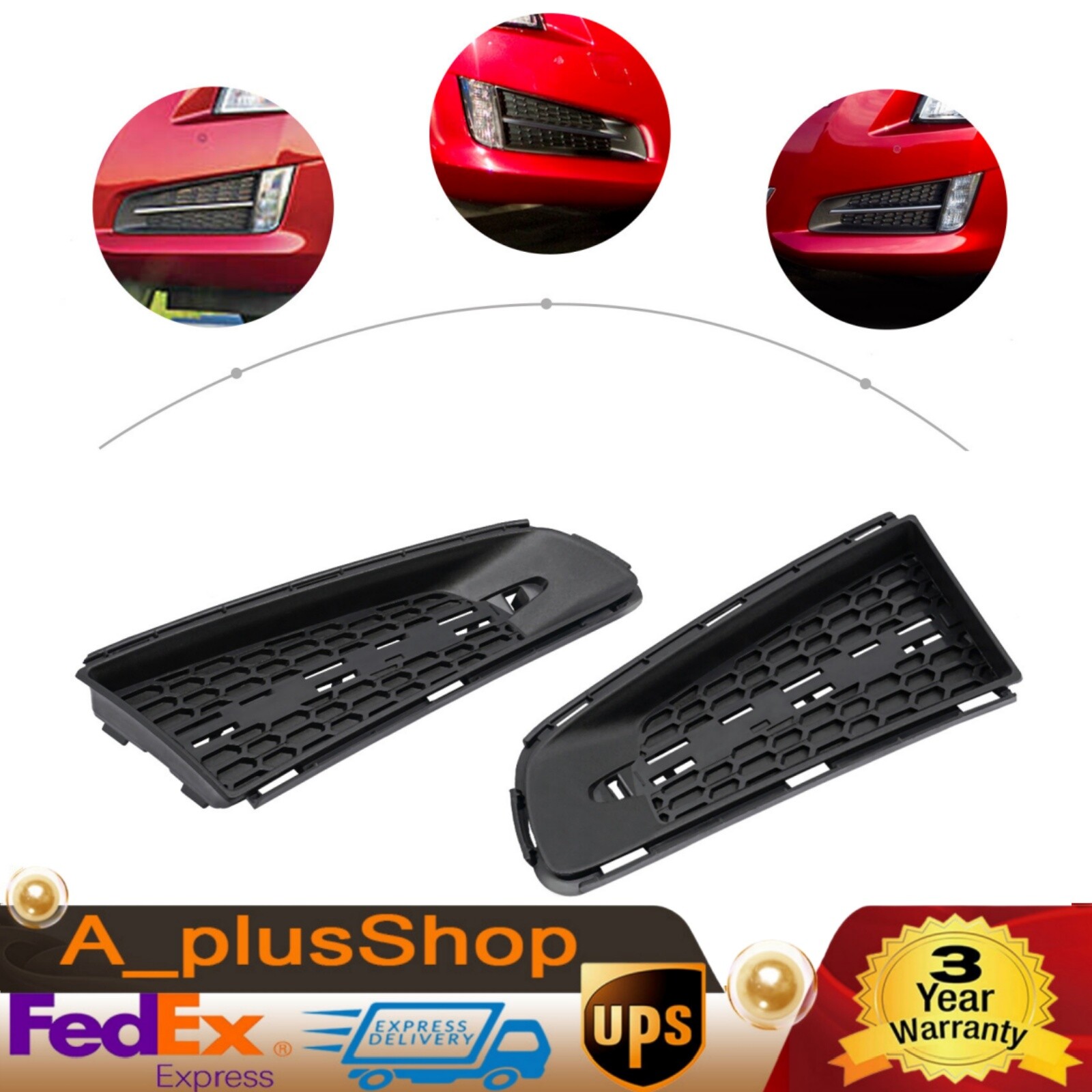 Fog Light Cover Grille Trim Left+Right Side For Cadillac ATS 2013-2014