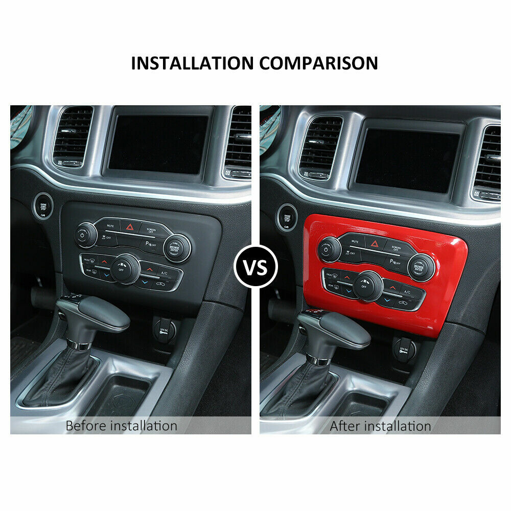 Red Central Control Air Conditioning A/C Panel Cover Trim for Dodge Charger 15+