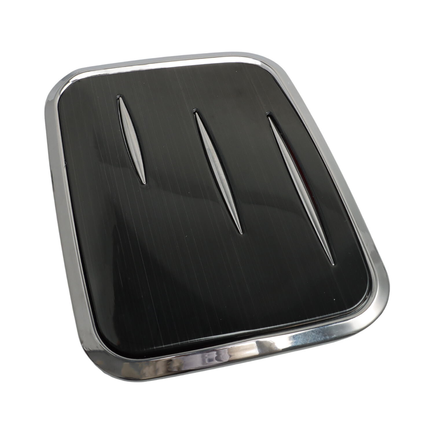 Black & Chrome Surround Rear Fuel Oil Tank Cap Overlay Trim Kit for Toyota RAV4