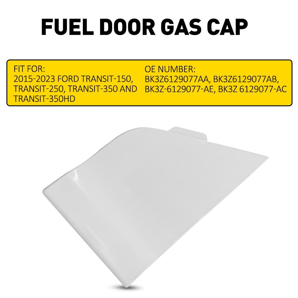 Fits for 2015-2023 Ford Transit Fuel Door Gas Cap Hatch Cover Trim Panel White