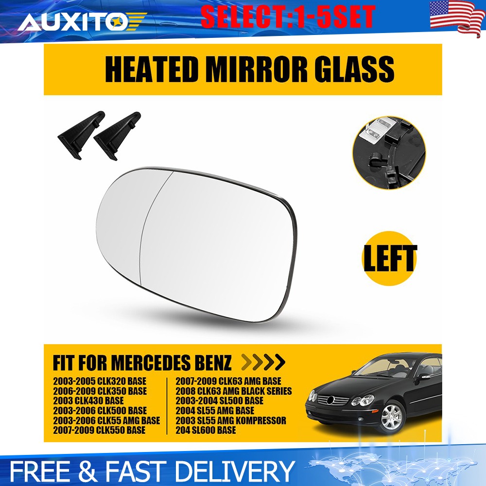 Fit 08 Mercedes-Benz CLK63 AMG Black Series Heated Driver Side Mirror Glass 1-5X