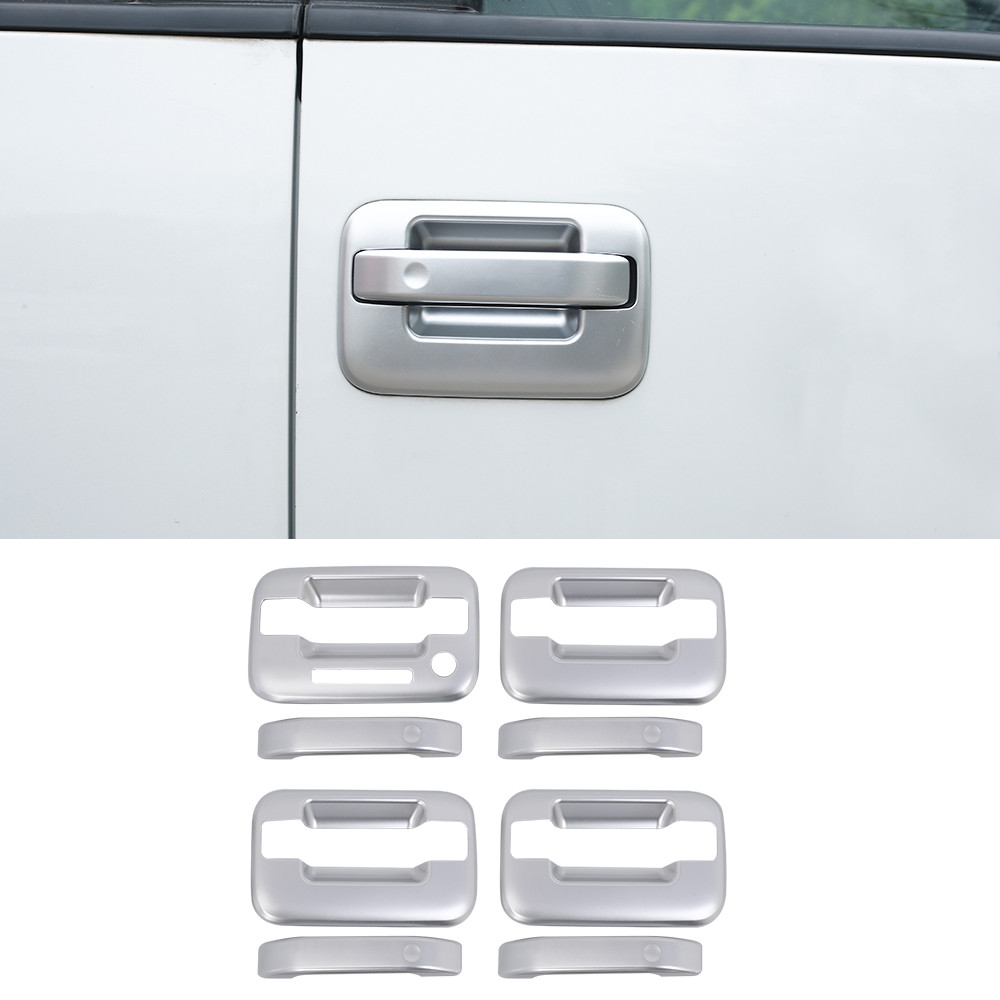 For 2004-2014 FORD F150 F-150 Crew Cab Door Handle COVERS Trim W/KP Silver 4PCS