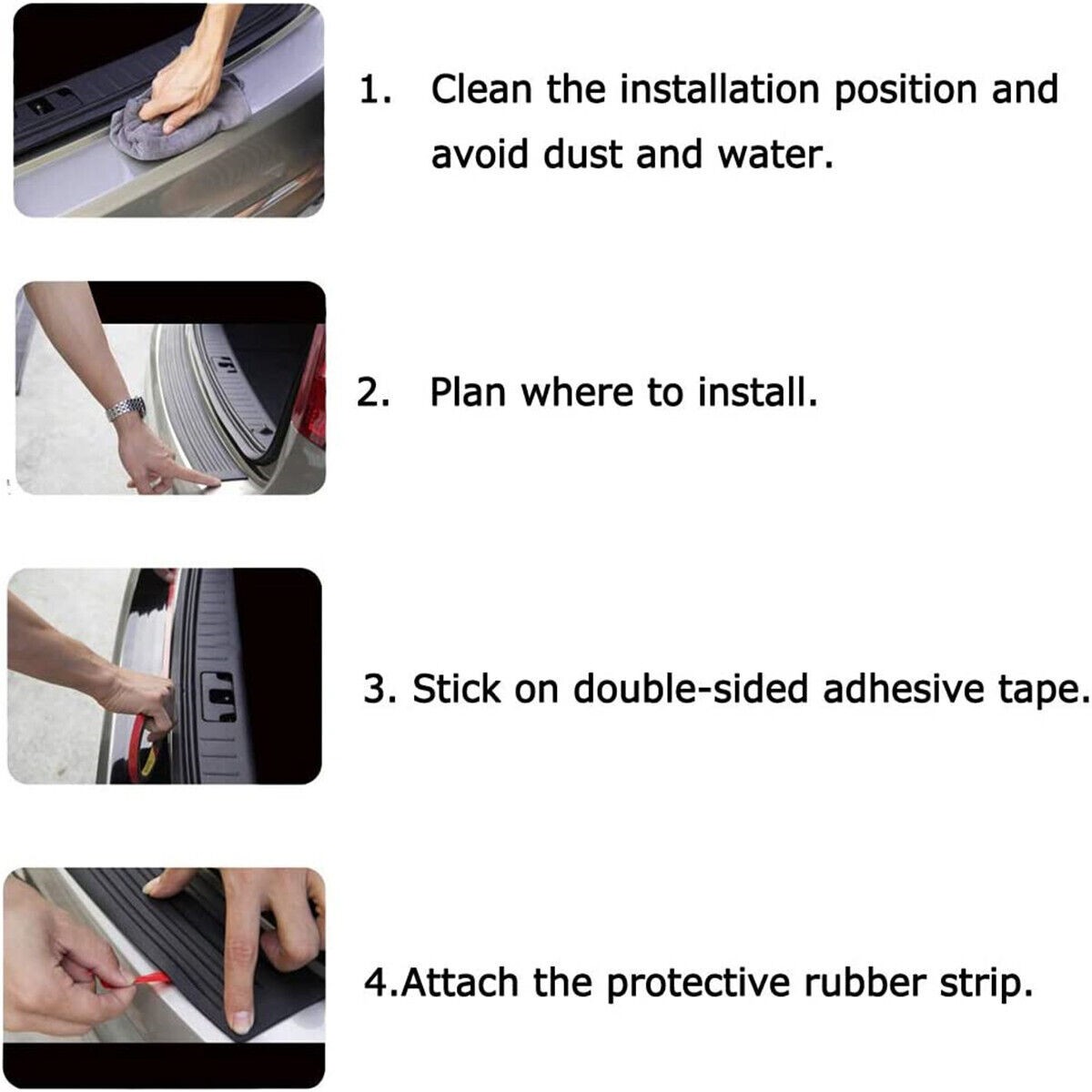 NEW Rubber Rear Bumper Protector Guard Sticker For 2014 – 2018 Toyota Highlander