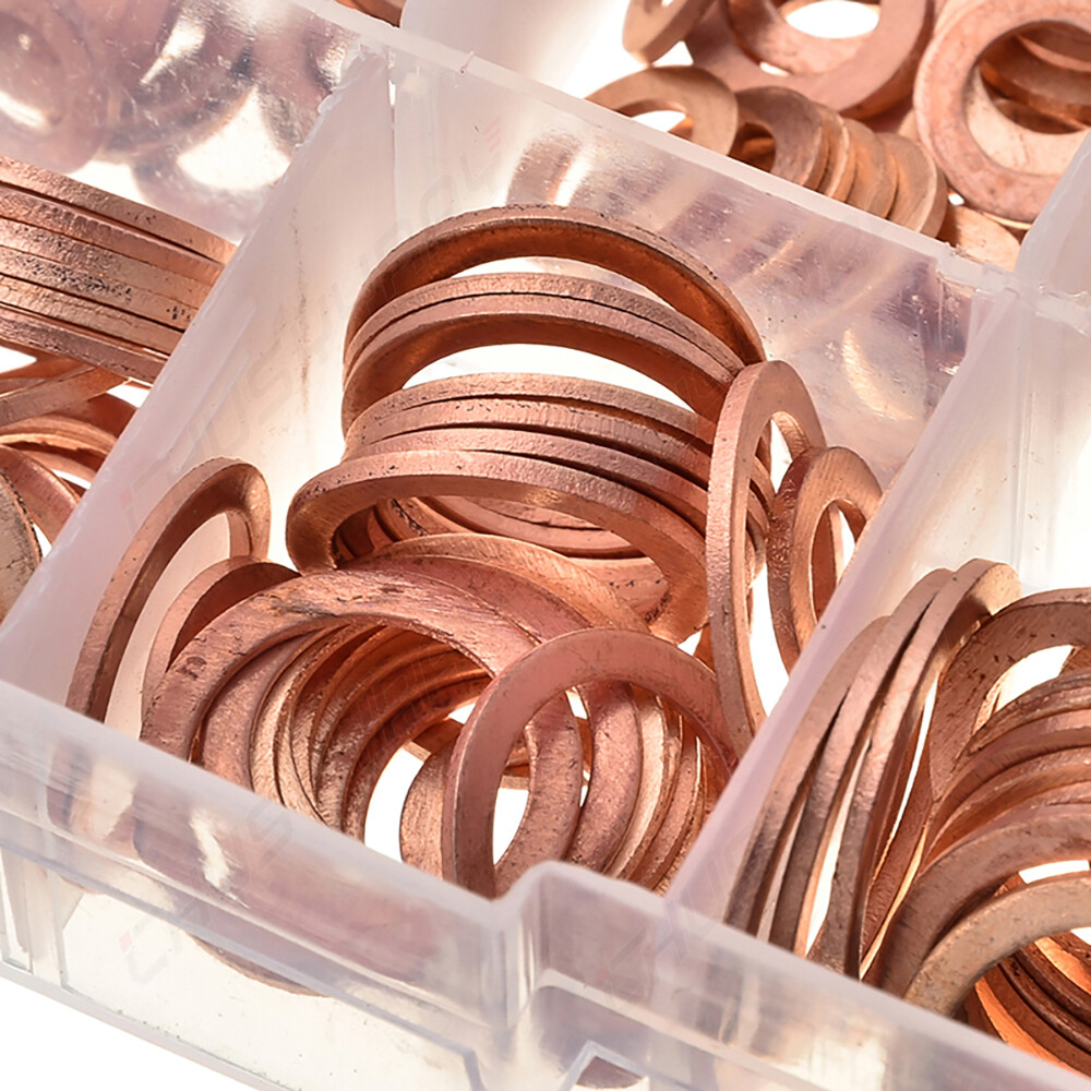 Universal Engine Oil Drain Plug Seal Washers O-Ring Copper Gasket 200Pcs/Set
