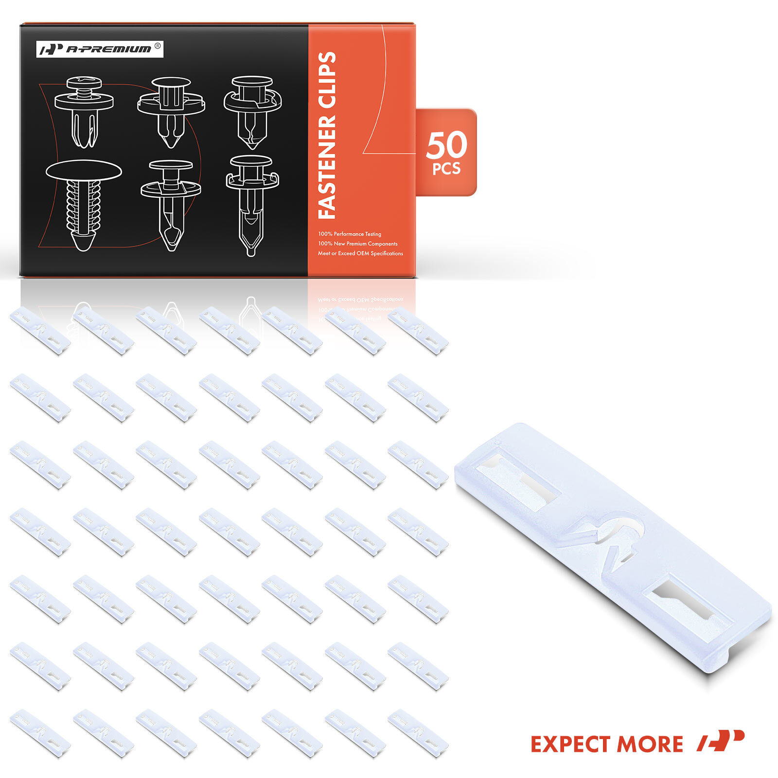 A-Premium 50Pcs 58mm Nylon Windshield Moulding Fasteners Clip for Toyota Lexus