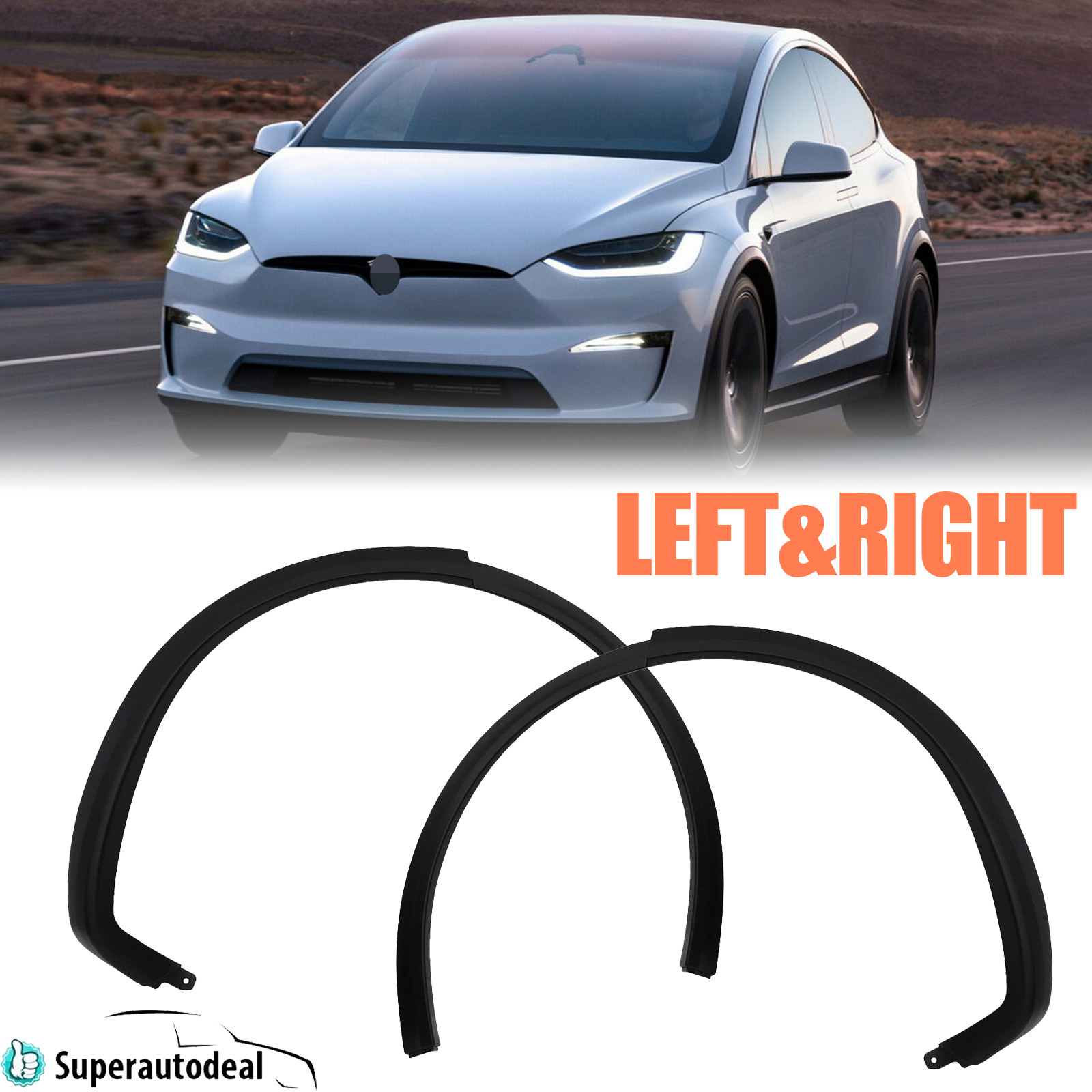 Rear Fender Flare Wheel Arch Molding Left+Right Fit For 2016-2023 Tesla Model X