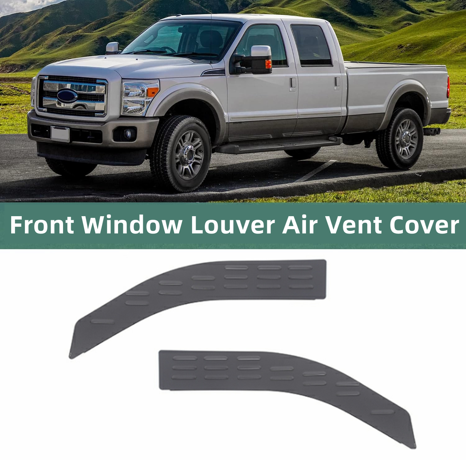 Sides Front Door Window Louvers Air Vent Outlet Plate Cover for Ford F150 09-14