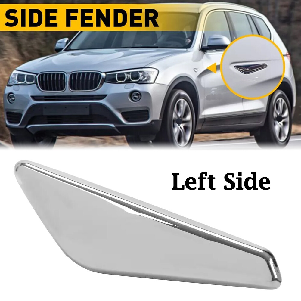 Left LH Side Fender Chrome Emblem Moulding For BMW X3 F25 X4 F26 2015-2017 New