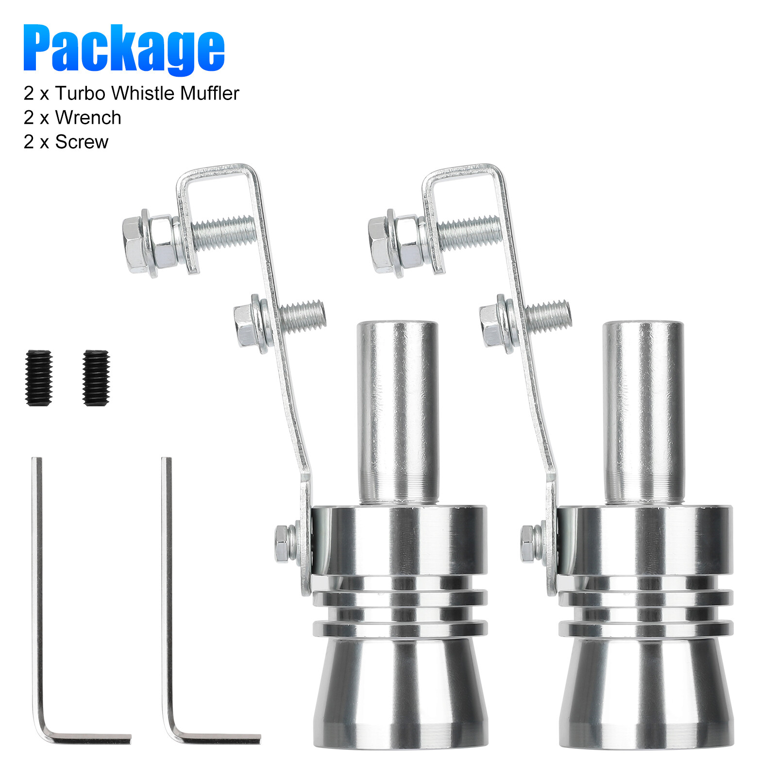 2X Universal Turbo Sound Exhaust Muffler Pipe Whistle Car Oversized Roar Maker