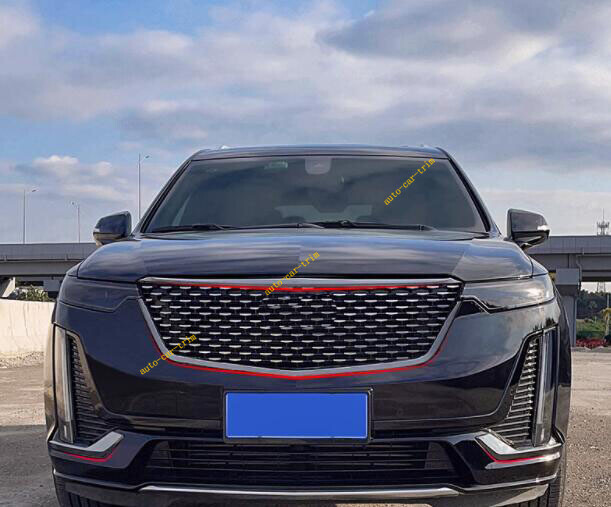 For 20-25 Cadillac XT6 Gloss Black Front Center Grille Upper Molding Cover Trim