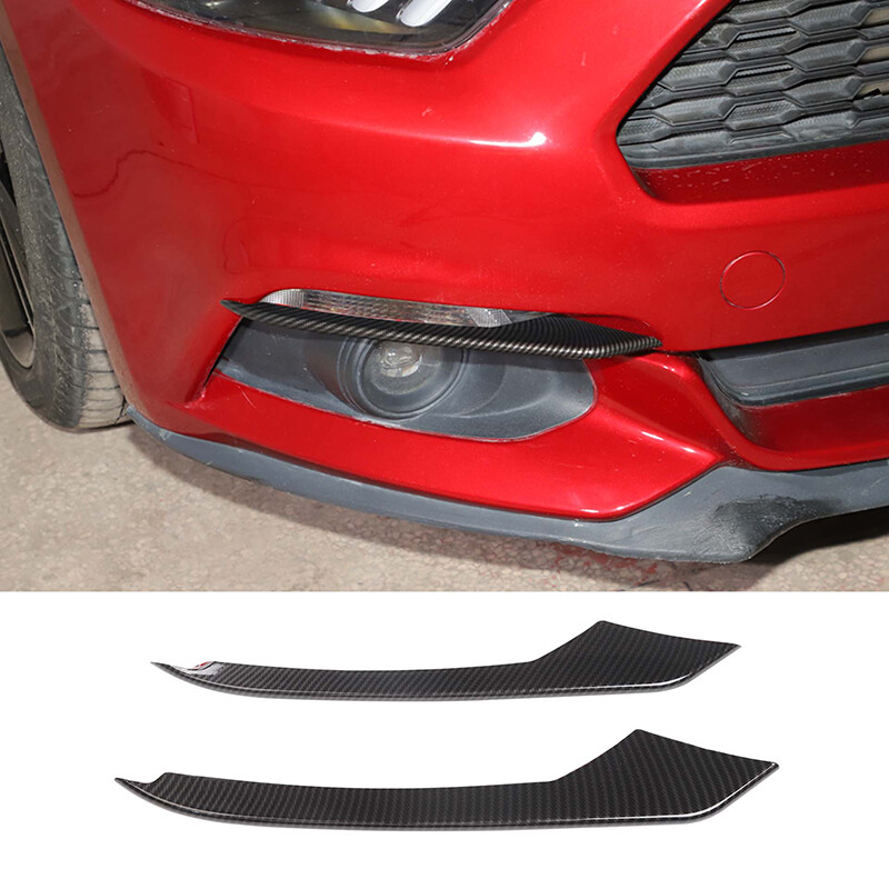 2pcs Front Eyebrow Fog Light Decors Front Lamp Cover Trim For Ford Mustang 2015+