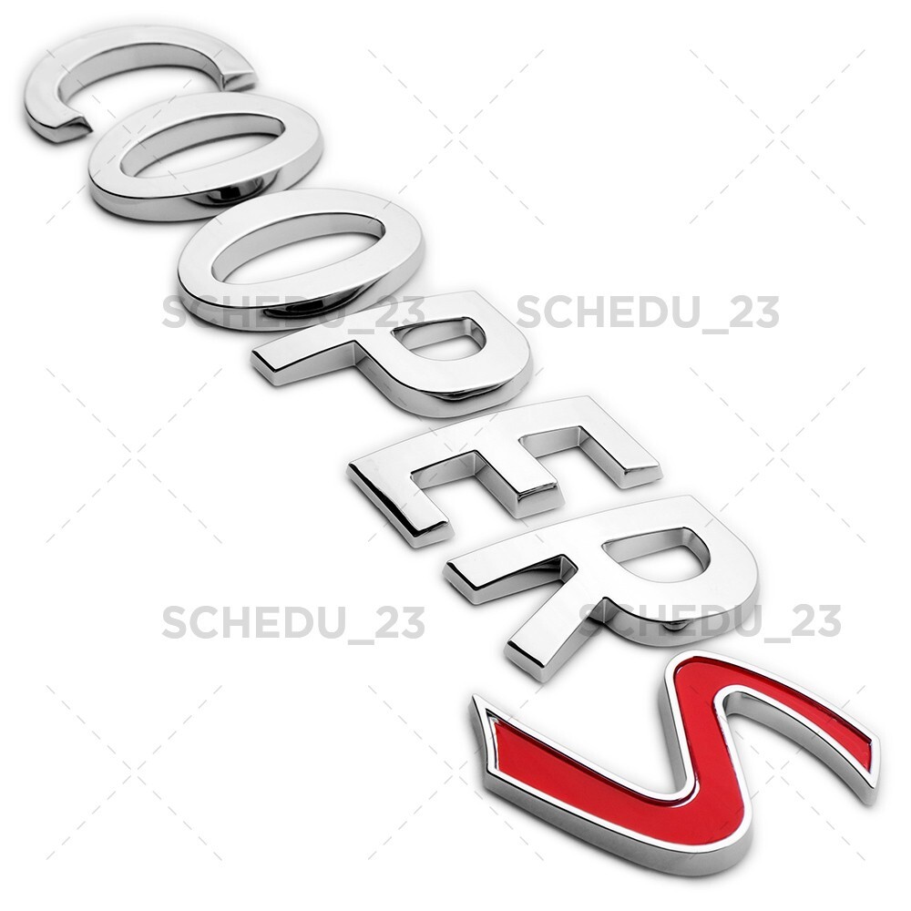 For MINI Cooper S Silver Chrome Rear Trunk Boot Emblem Badge Lettering Sport