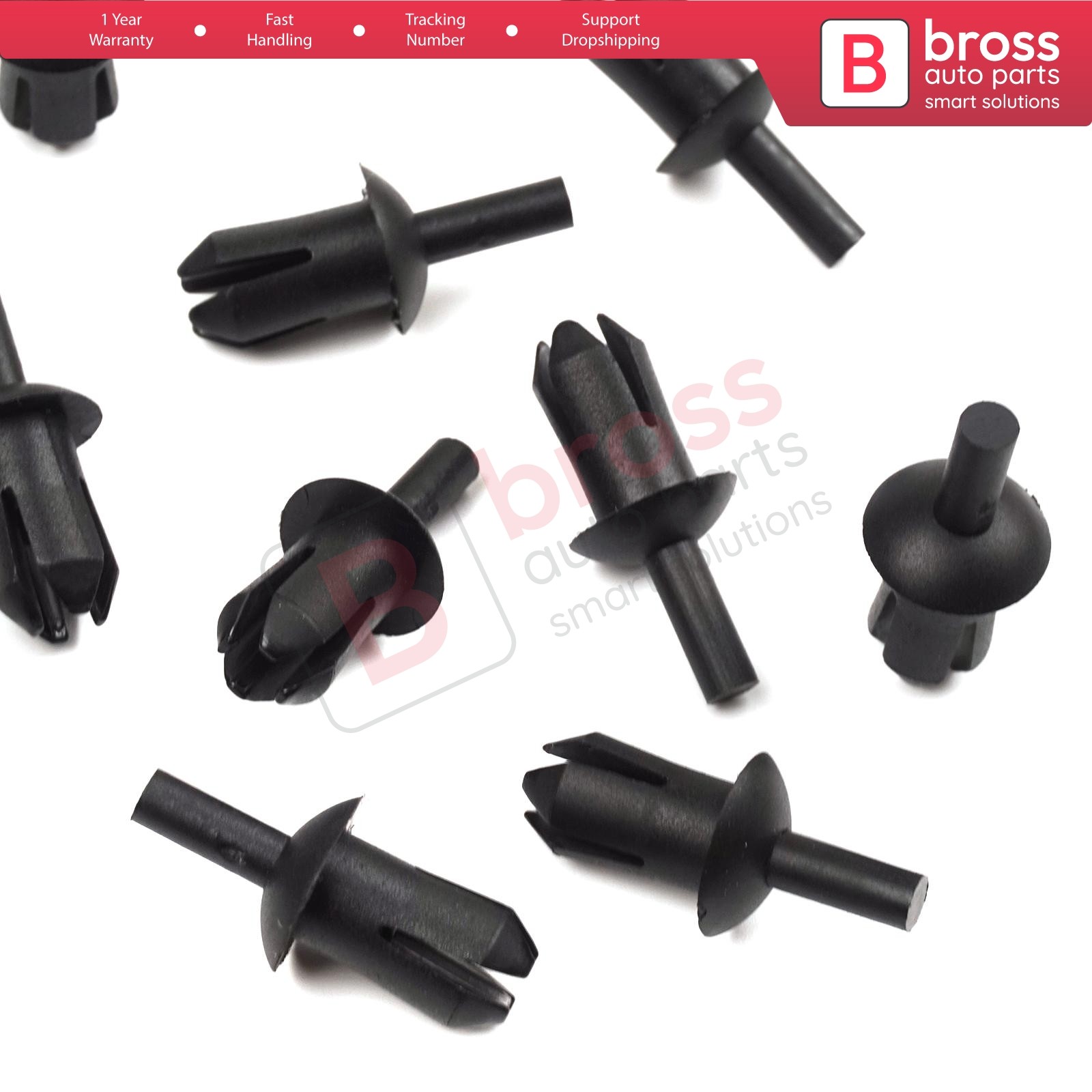 Bross BCF1773 10 Pieces Push Type Retainer for MERCEDES BENZ:000 990 37 92