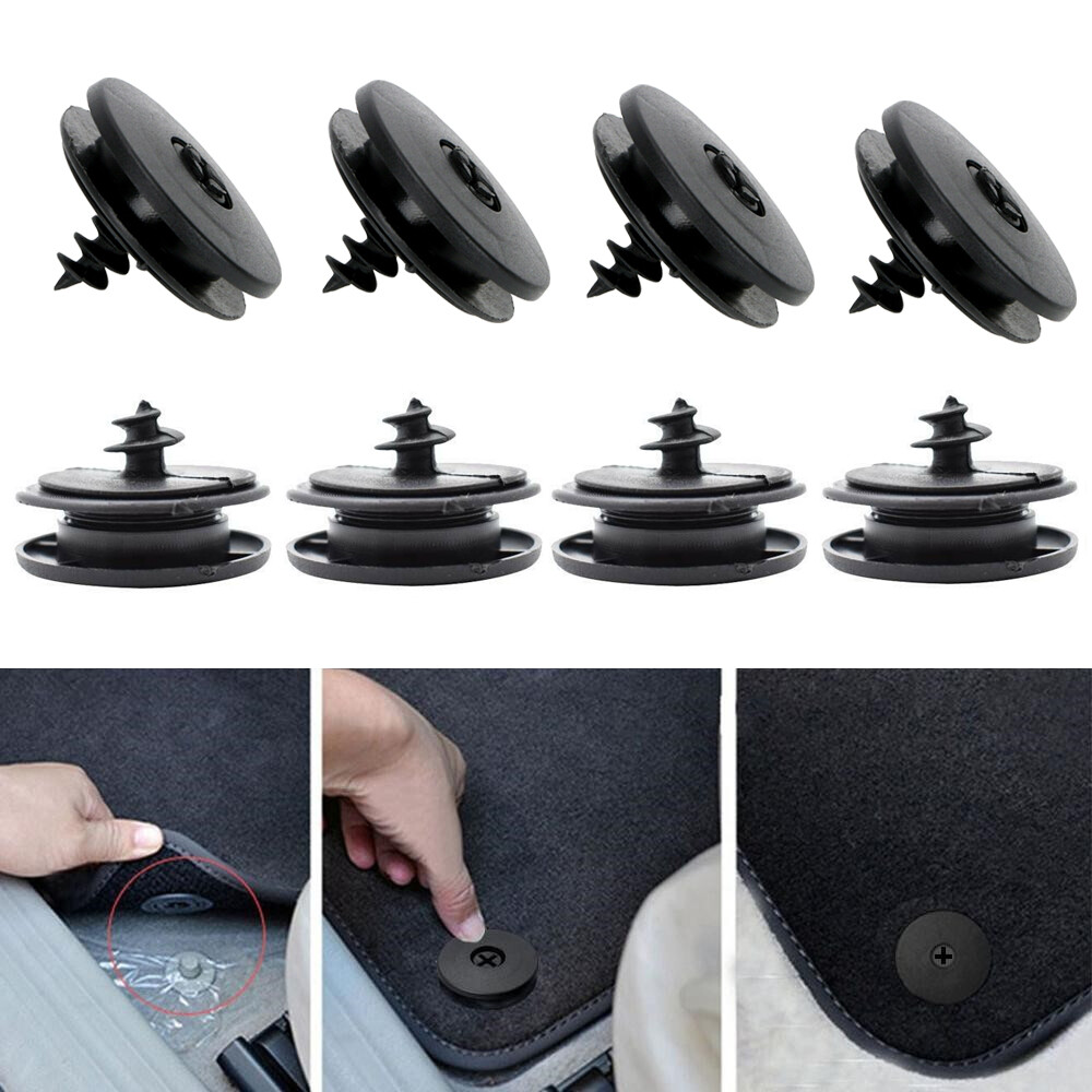 10pcs Black Floor Mat Clips Carpet Retainer Fixing Holders Grips Accessories