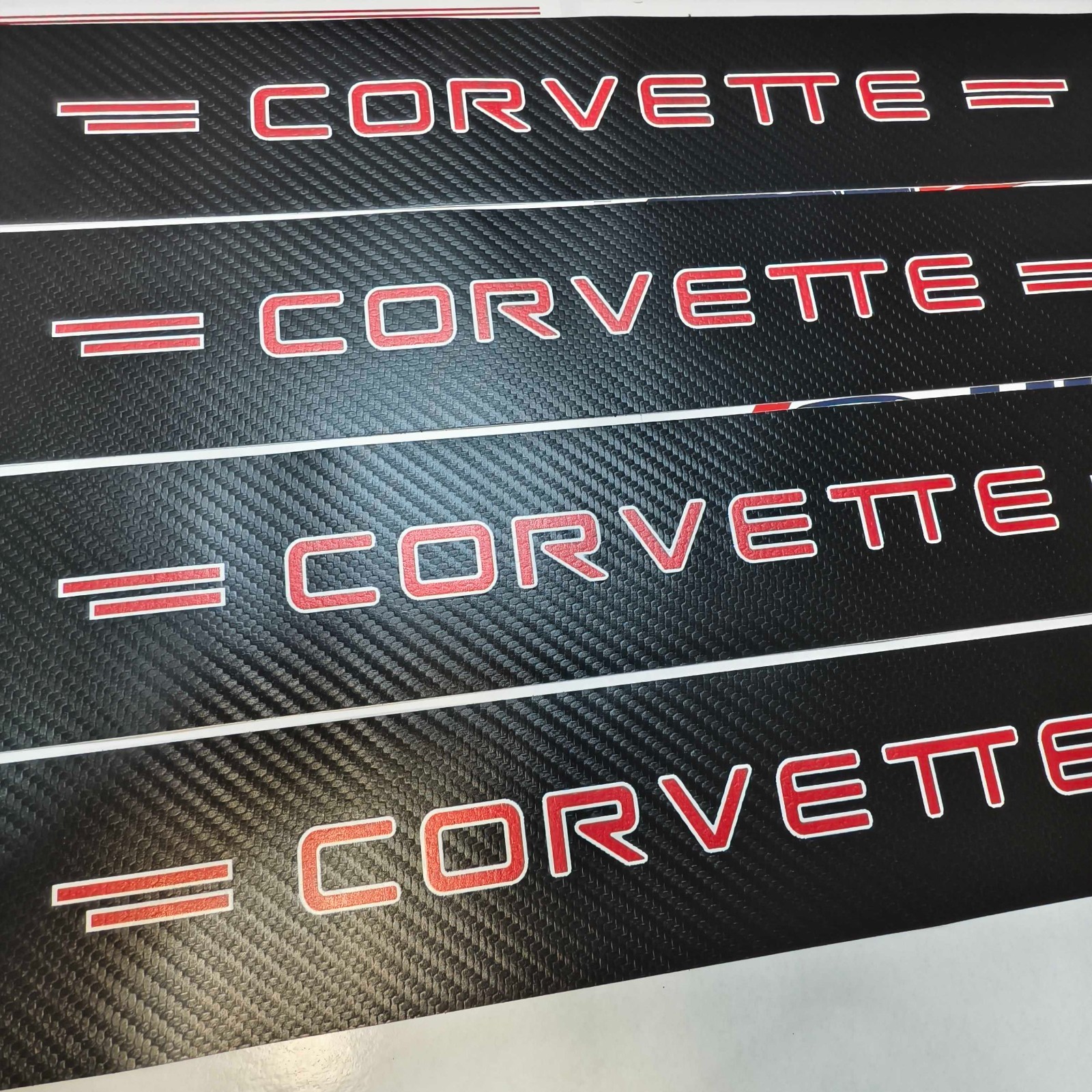 4Pcs Threshold Strip Door Plate Sill Scuff Cover for CORVETTE C4 WHITE OUTLINE