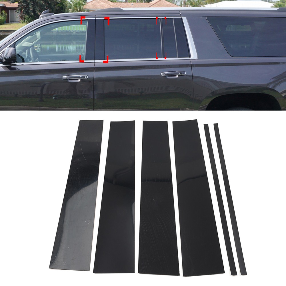 6pcs Door Window Pillar Post Trim For Chevrolet Suburban GMC Yukon XL 2015-2020