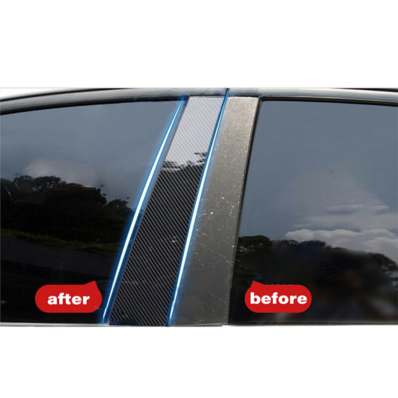 8Pcs Carbon Fiber Style Pillar Posts Window Cover Fit For BYD Dolphin 2022-2023