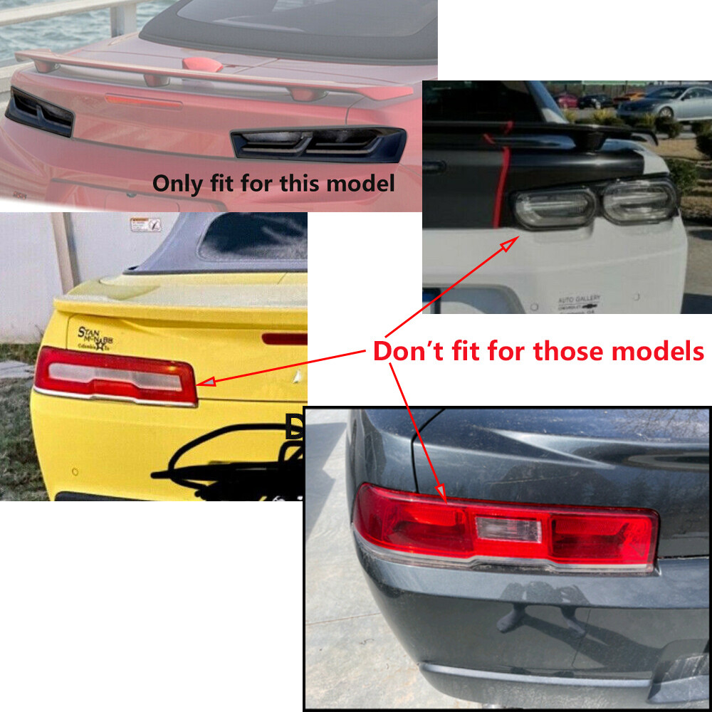 Smoked Taillight &3rd High Brake Lamp Cover Trim Guards For Chevy Camaro 2016-18