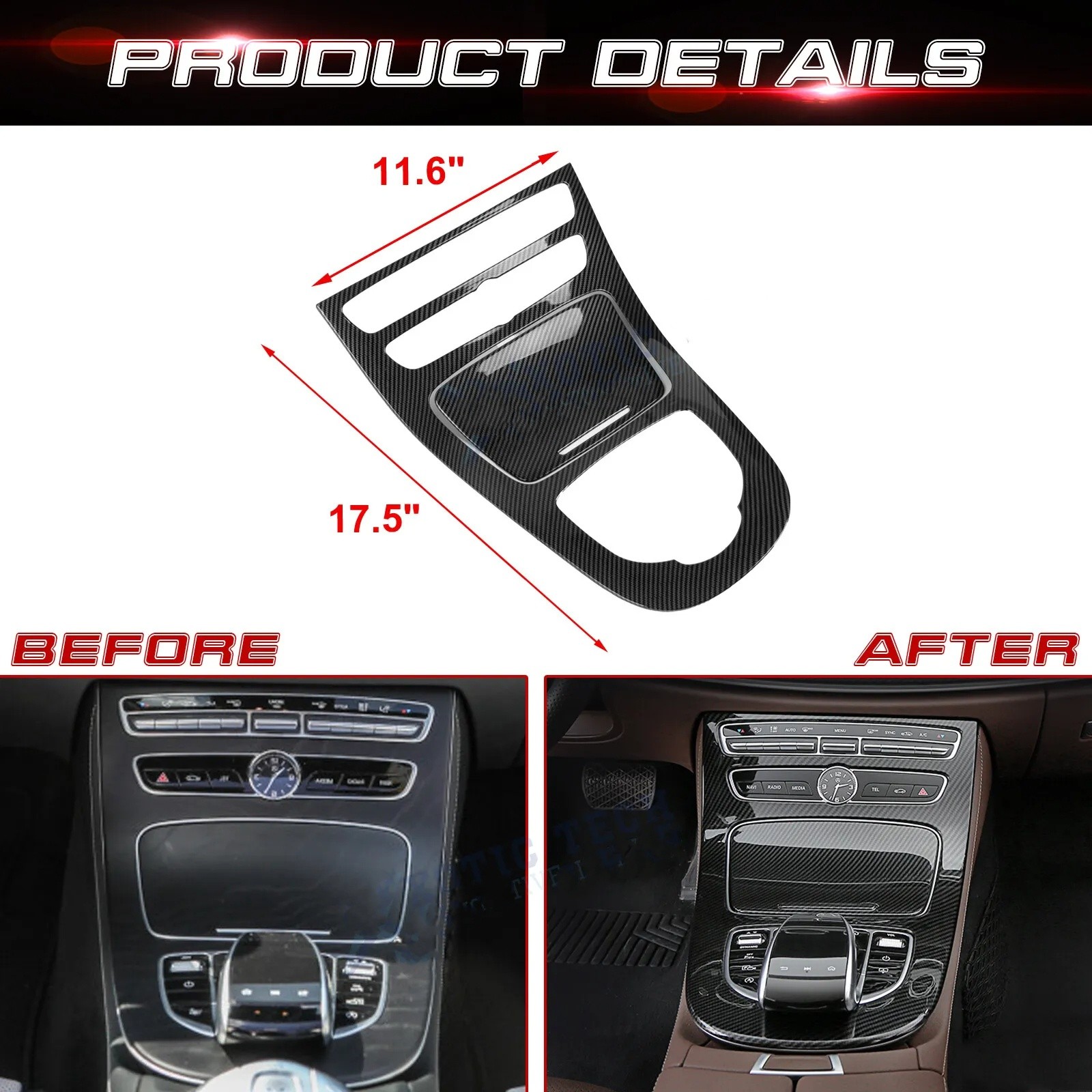 Center Console Trim Panel For 2016-2018 Benz E-Class W213 E63/E43AMG E300 E400