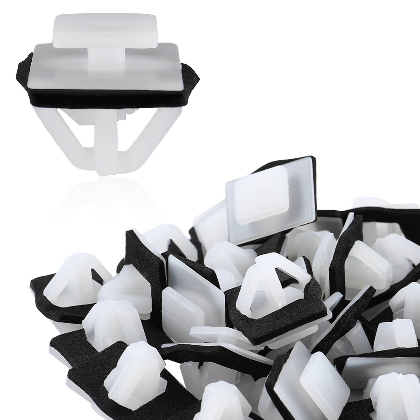 30x 877562E000 Body Side Moulding Clip With Sealer For Hyundai Kia White Nylon