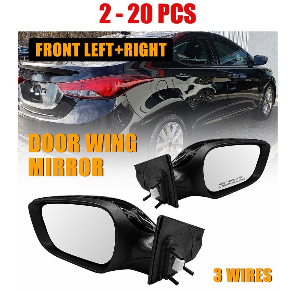 2-20X Side Wing Mirror w/Black Housing for Hyundai Elantra 2015-2016 Left Right