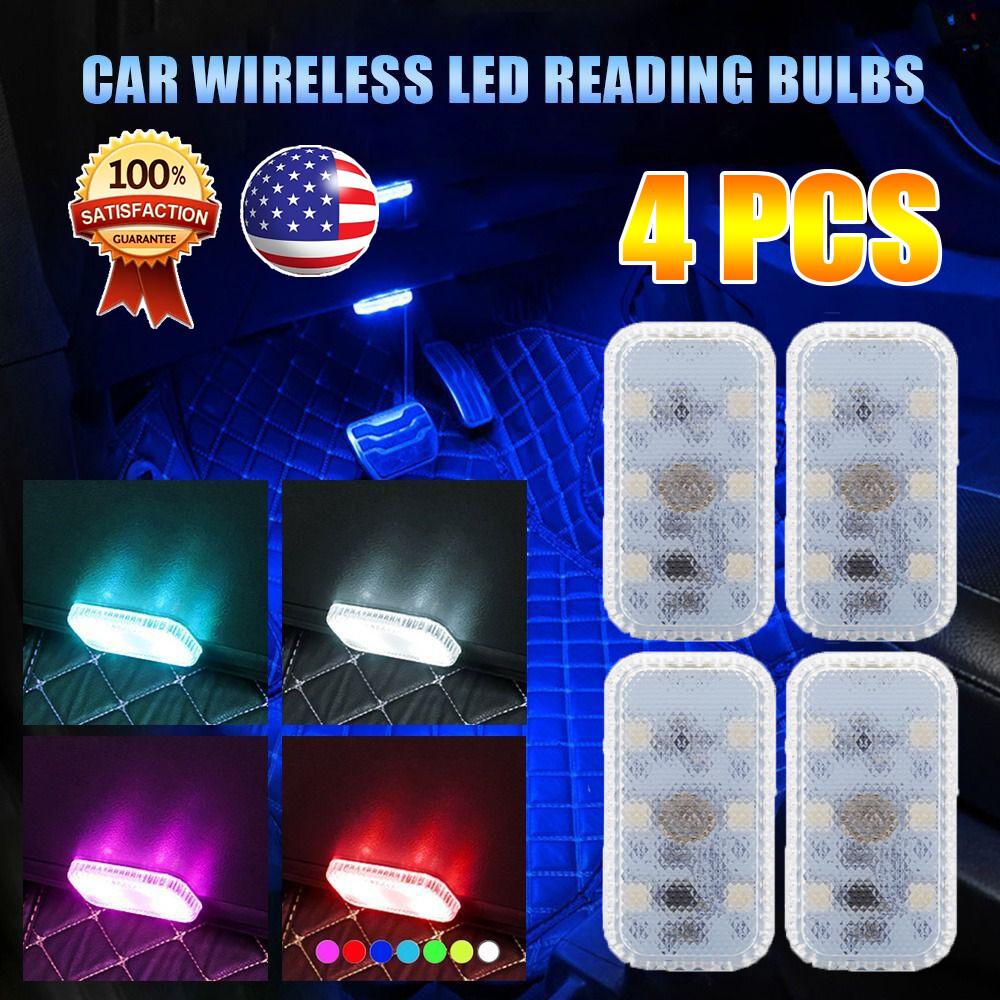 4× Multicolor LED Light Car Atmosphere Ambient Lights Bright Lamp Car Accessorie