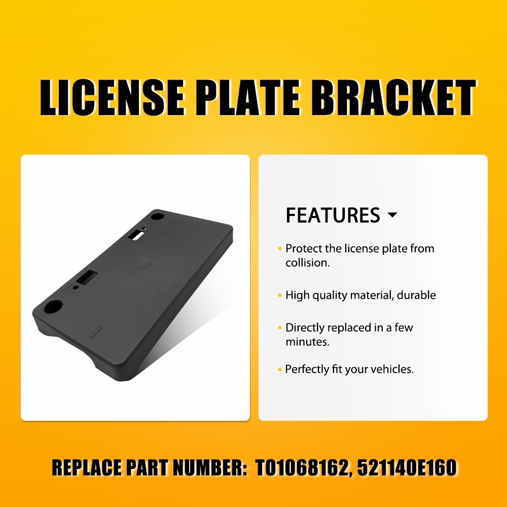 For Highlander Toyota 2020-2024 Front Bumper License Plate Tag Holder Bracket