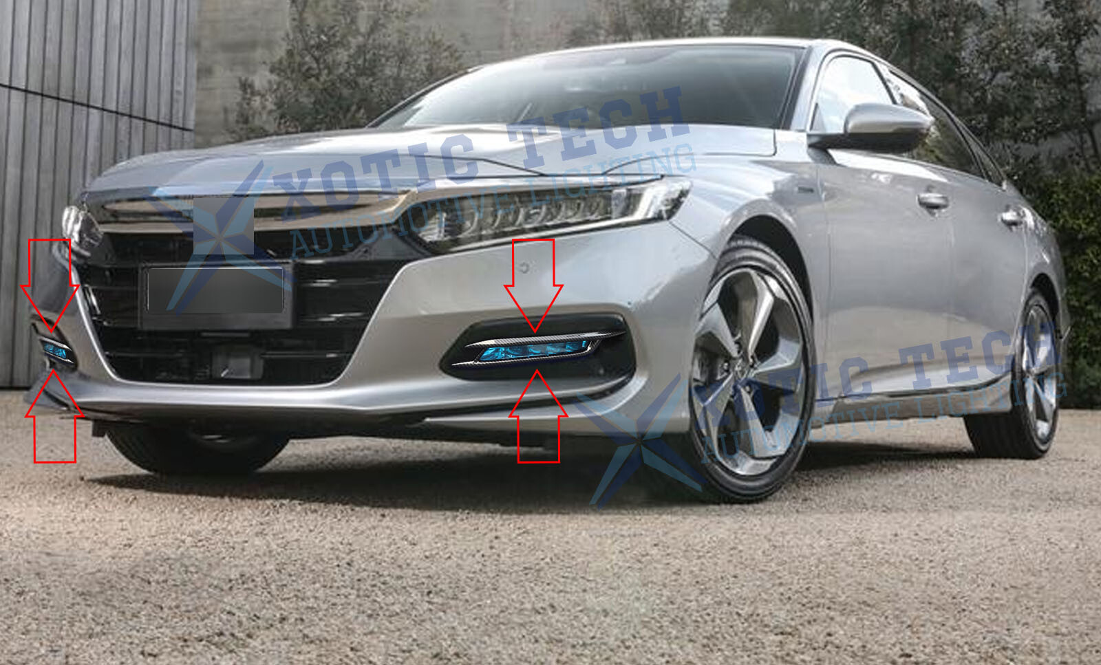 2pcs/Set Carbon Look Fog Light Frame Molding Decor For Honda Accord 2018-2020