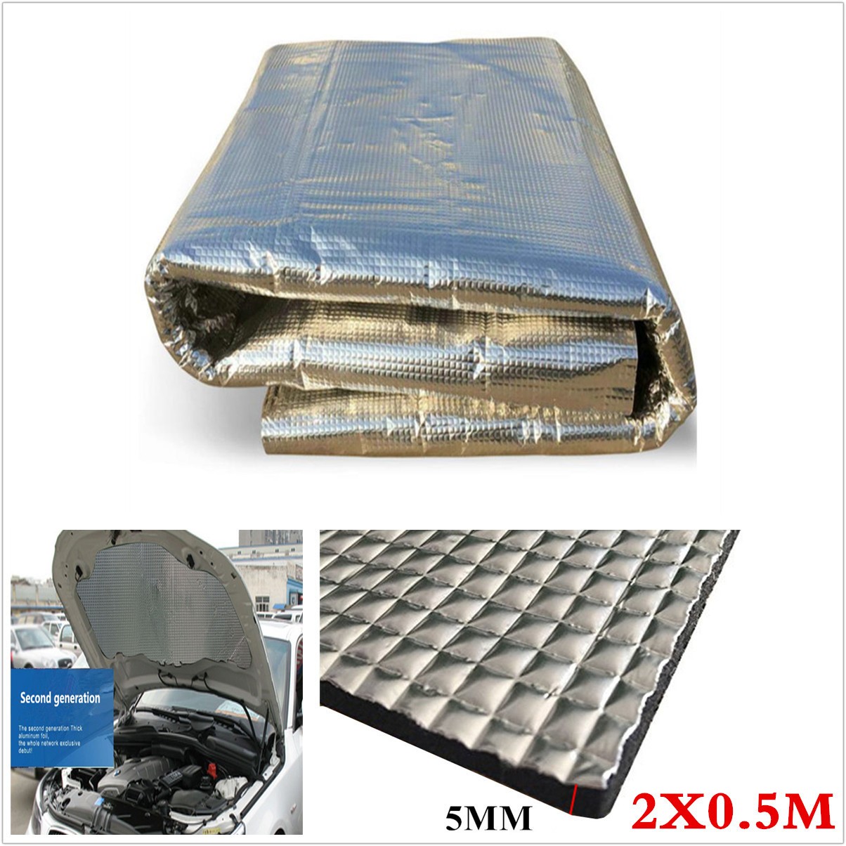 Car Firewall Hood Heat Shield Thermal insulation Automotive Sound Deadener Mat