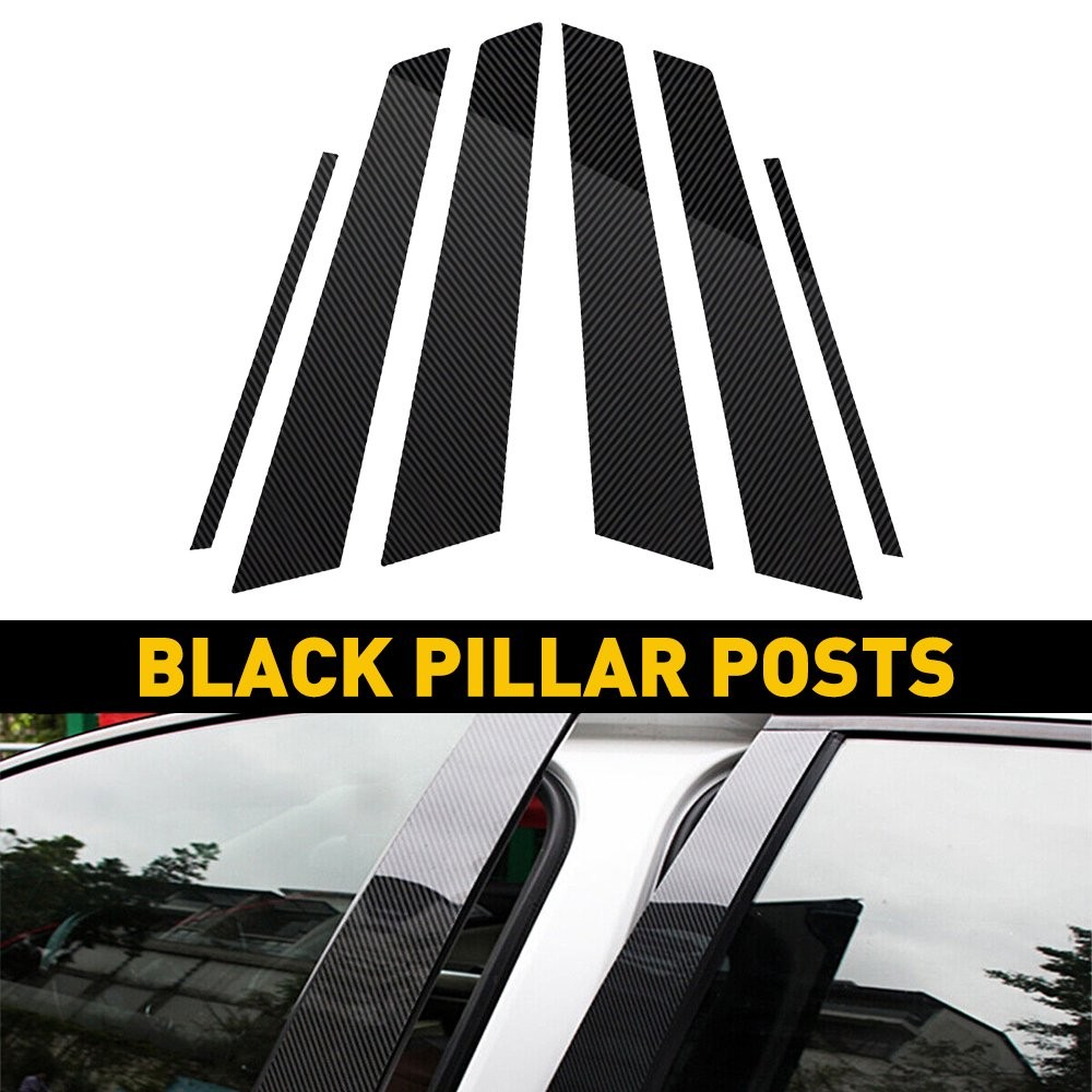 Black Window Pillar Posts Door Trim Piano Cover Decors For 2006-2011 Honda Civic