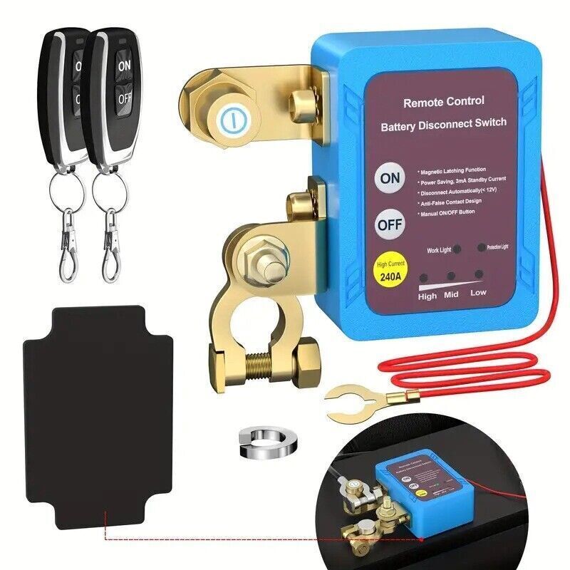 Remote Battery Disconnect Switch 12V 240A Battery Kill Switch for Auto RV ATV