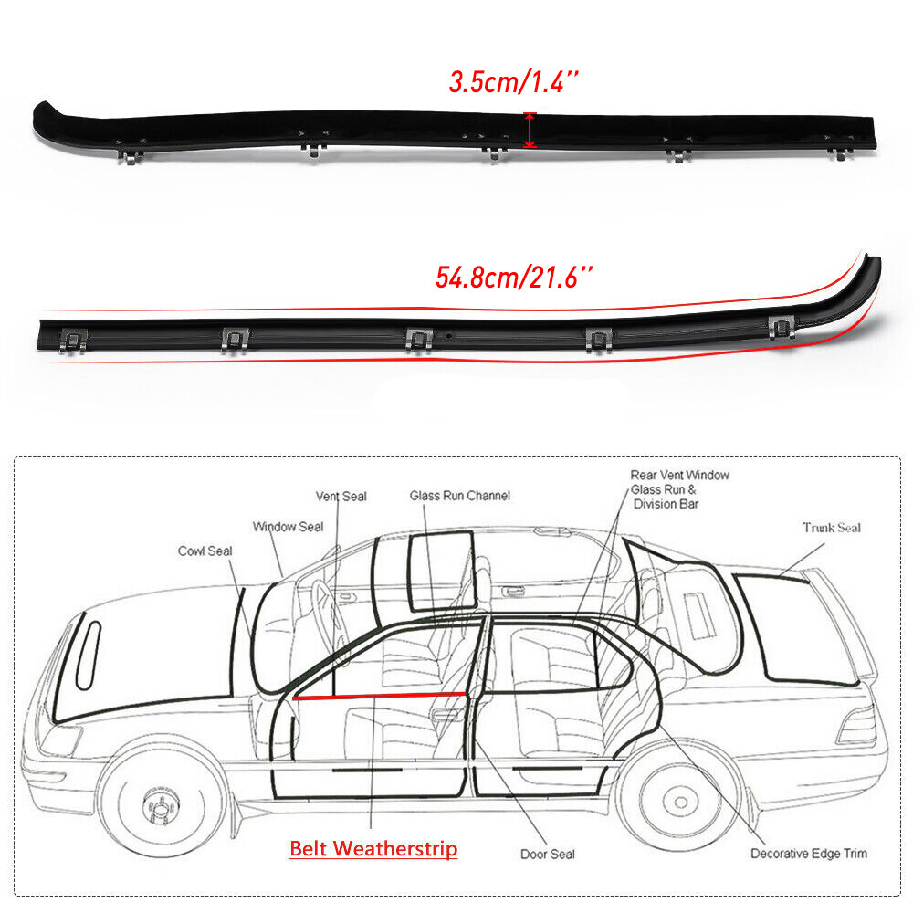 4PC New Weatherstrip Window Moulding Trim Seal Belts Kit For 1987-1997 Ford F250