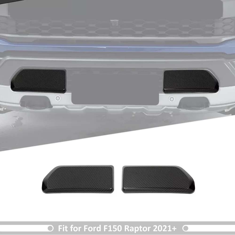 2pc Front Bumper Corner Decor Trim Frame Cover For Ford F150 Raptor 2021+ Carbon