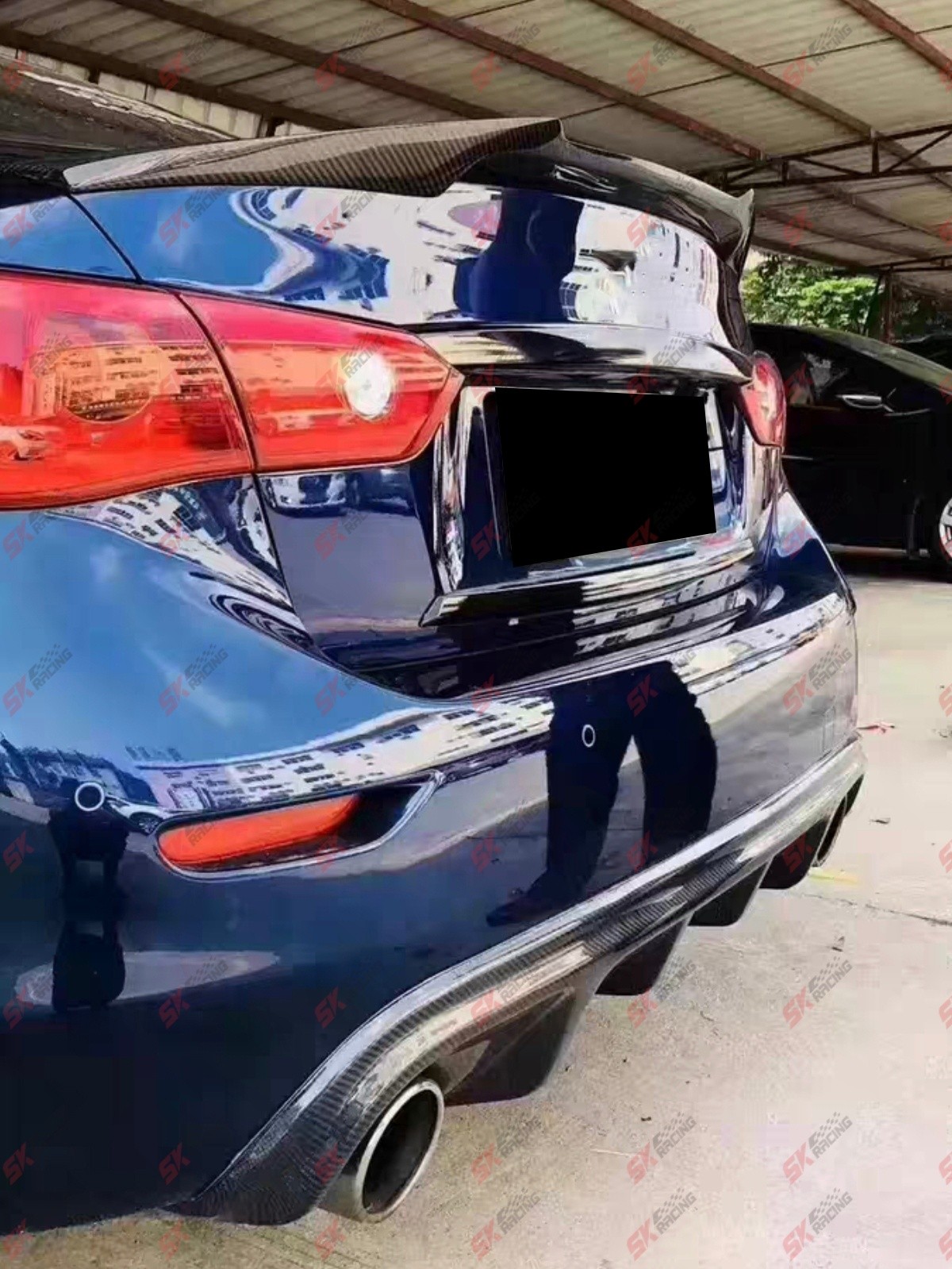 Dry Carbon/Wet Carbon Fiber Rear Trunk Spoiler Wing Fits 2014-2017 Infiniti Q50
