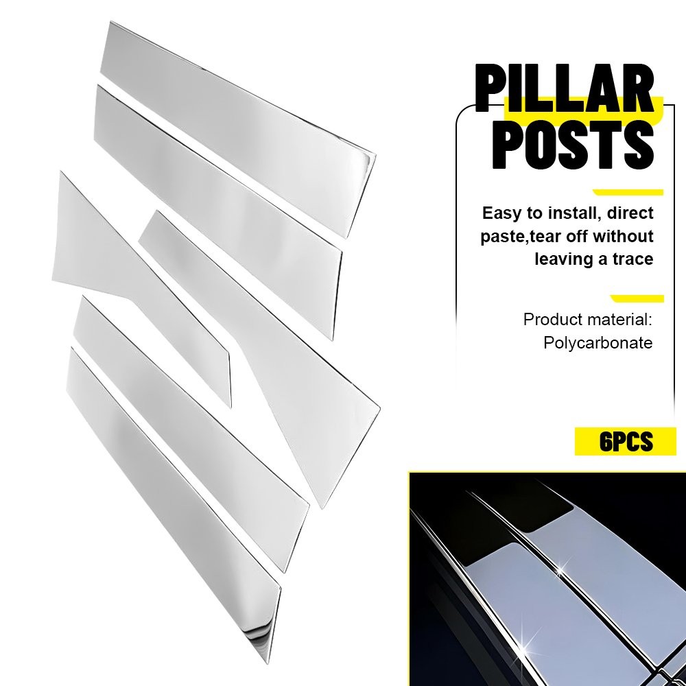 6x Chrome Pillar Posts For 2017-2024 Cadillac XT5 Cover Door Strip Trim Window