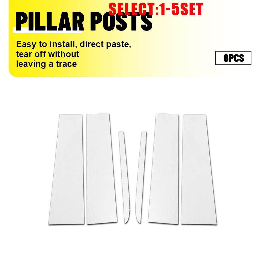 For Silverado GMC Sierra 1500 2019-24 Pillar Posts Window Door Trim Chrome 6-30X